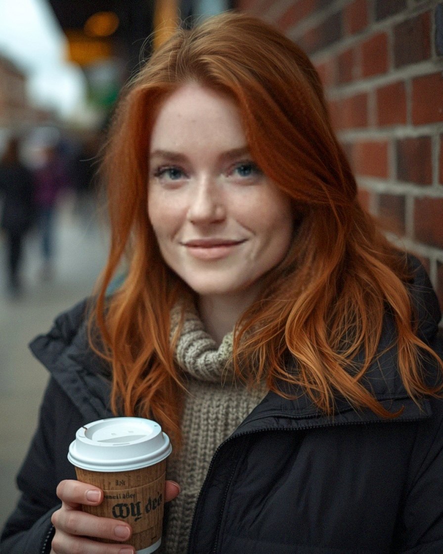 Fia outside on a cold morning